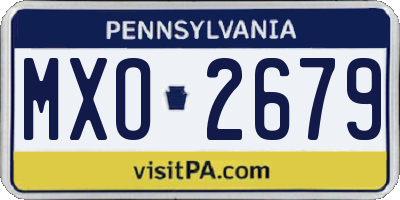 PA license plate MXO2679