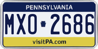 PA license plate MXO2686