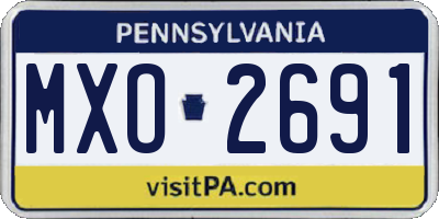 PA license plate MXO2691