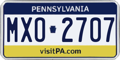PA license plate MXO2707