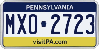 PA license plate MXO2723