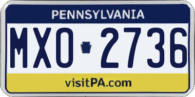 PA license plate MXO2736