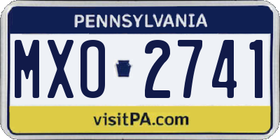 PA license plate MXO2741