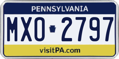PA license plate MXO2797