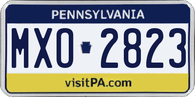 PA license plate MXO2823