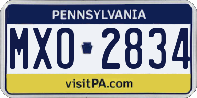 PA license plate MXO2834