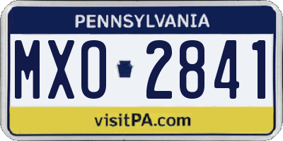 PA license plate MXO2841
