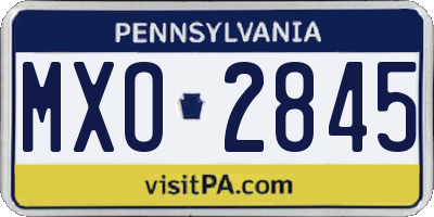 PA license plate MXO2845