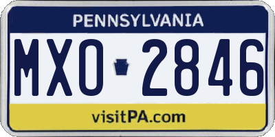 PA license plate MXO2846