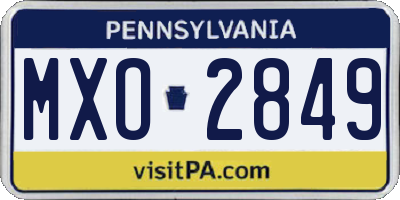 PA license plate MXO2849