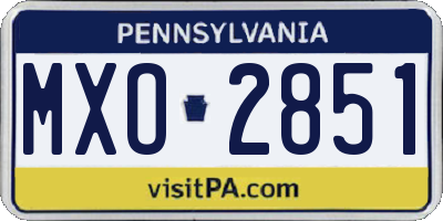 PA license plate MXO2851