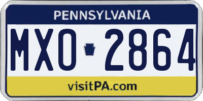 PA license plate MXO2864