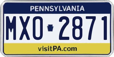 PA license plate MXO2871