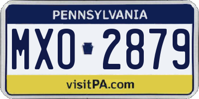 PA license plate MXO2879