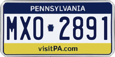 PA license plate MXO2891