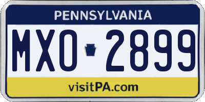 PA license plate MXO2899