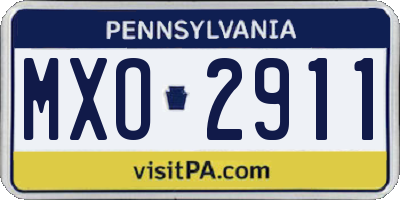 PA license plate MXO2911