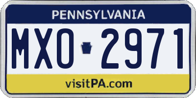 PA license plate MXO2971
