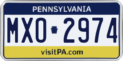 PA license plate MXO2974
