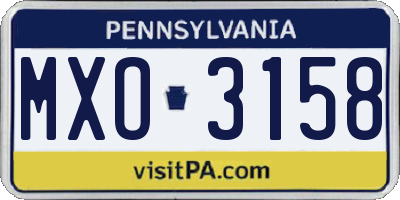 PA license plate MXO3158