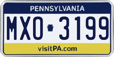 PA license plate MXO3199