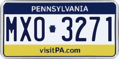 PA license plate MXO3271