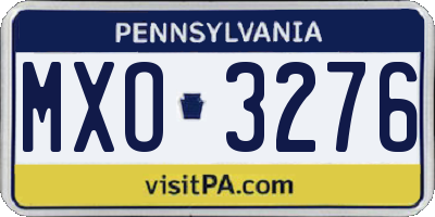 PA license plate MXO3276
