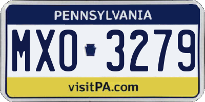 PA license plate MXO3279