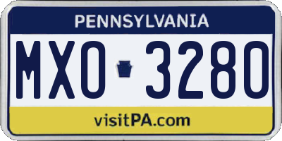 PA license plate MXO3280