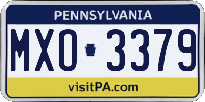 PA license plate MXO3379