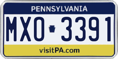 PA license plate MXO3391