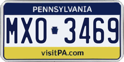 PA license plate MXO3469