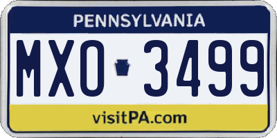 PA license plate MXO3499
