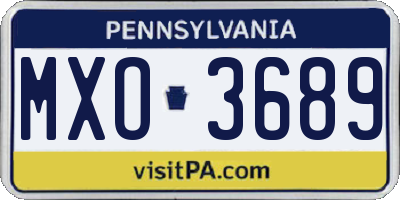 PA license plate MXO3689