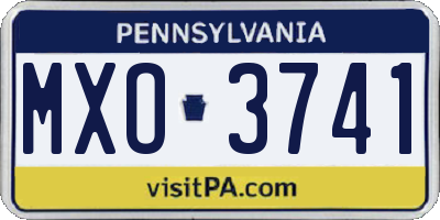 PA license plate MXO3741