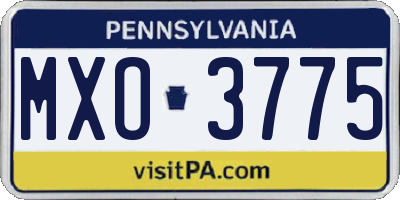 PA license plate MXO3775
