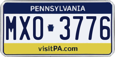 PA license plate MXO3776