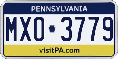 PA license plate MXO3779