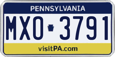 PA license plate MXO3791