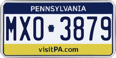 PA license plate MXO3879