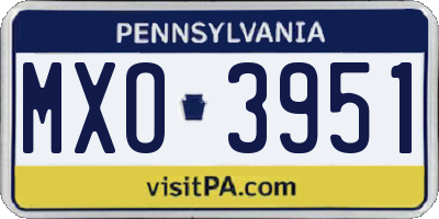 PA license plate MXO3951