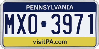 PA license plate MXO3971