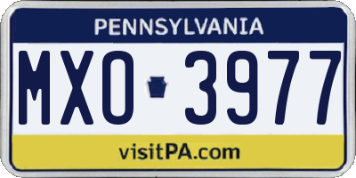 PA license plate MXO3977