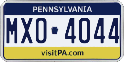 PA license plate MXO4044