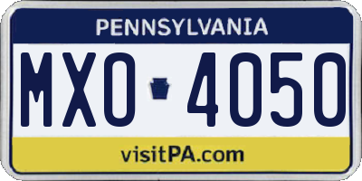 PA license plate MXO4050