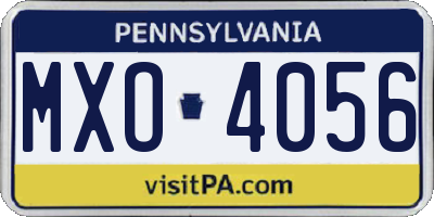 PA license plate MXO4056