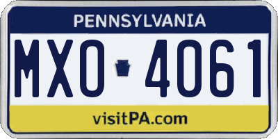 PA license plate MXO4061