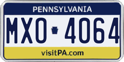 PA license plate MXO4064