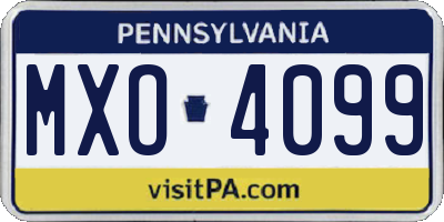 PA license plate MXO4099