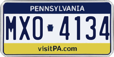 PA license plate MXO4134